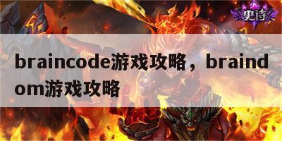 braincode游戏攻略，braindom游戏攻略