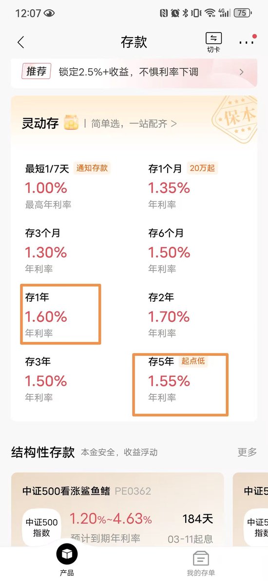 极致倒挂！市场首现5年期存款利率低于1年期情况 这次“主角”是头部股份行