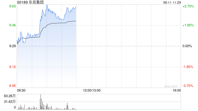 东岳集团盘中涨近4% 机构看好公司产品利润持续增厚