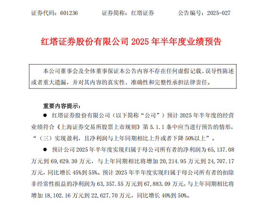 利好来了！首家券商公布半年报业绩