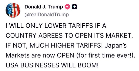 特朗普承诺对开放市场的国家降低关税